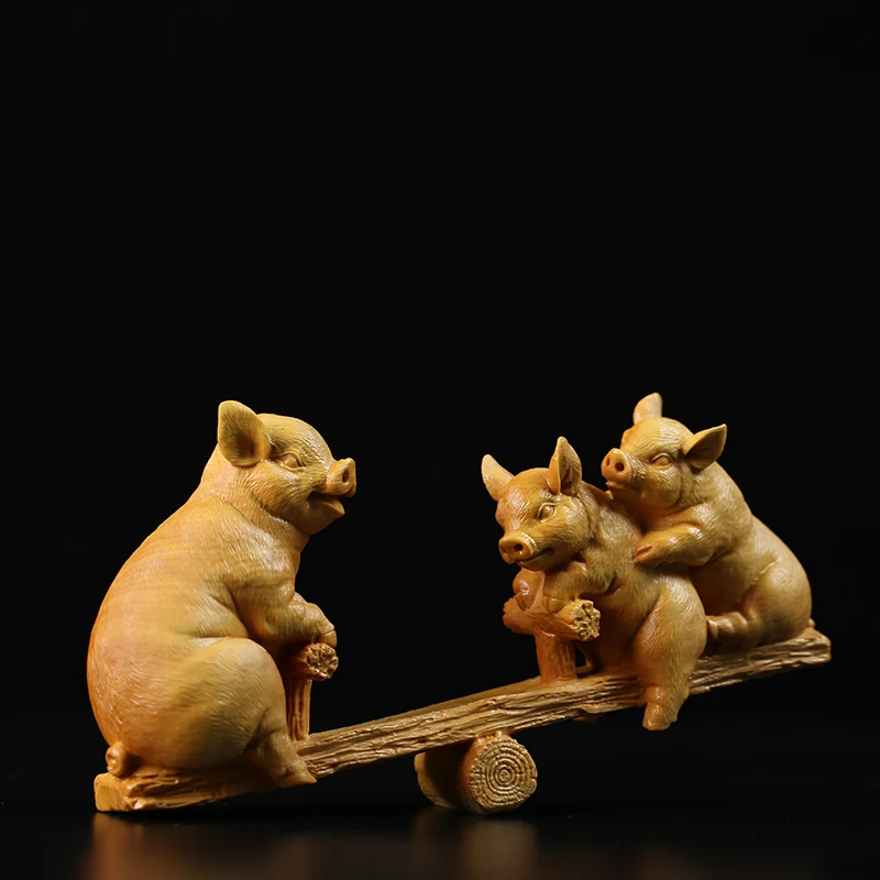 Лучшие продажи новинка 2019 дерево Китай Ev Dekorasyon Aksesuarlar Pig скульптура современное