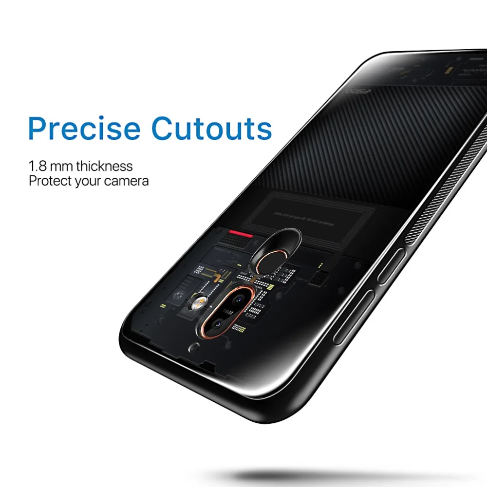 SLEO для Nokia 7 Plus чехол закаленное стекло задняя крышка Чехлы мягкие силиконовые