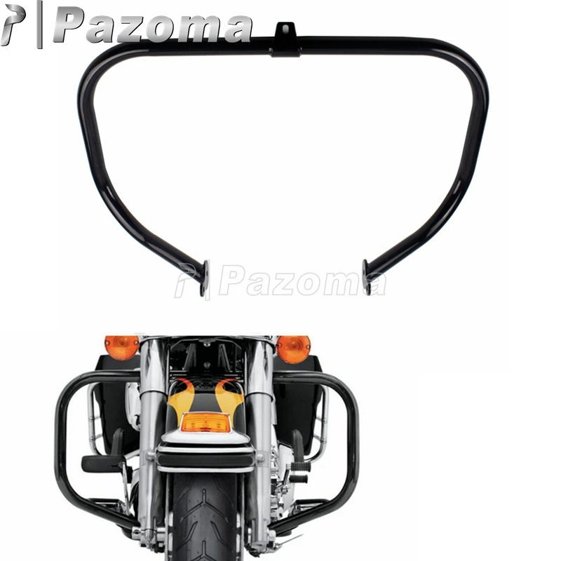 Черная защита двигателя мотоцикла противоударный стержень для Harley Touring Road King Street