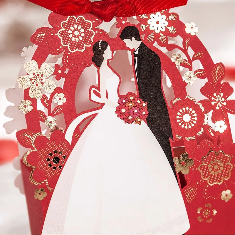 Элегантное украшение бумажная Подарочная коробка и цветок Лазерная резка