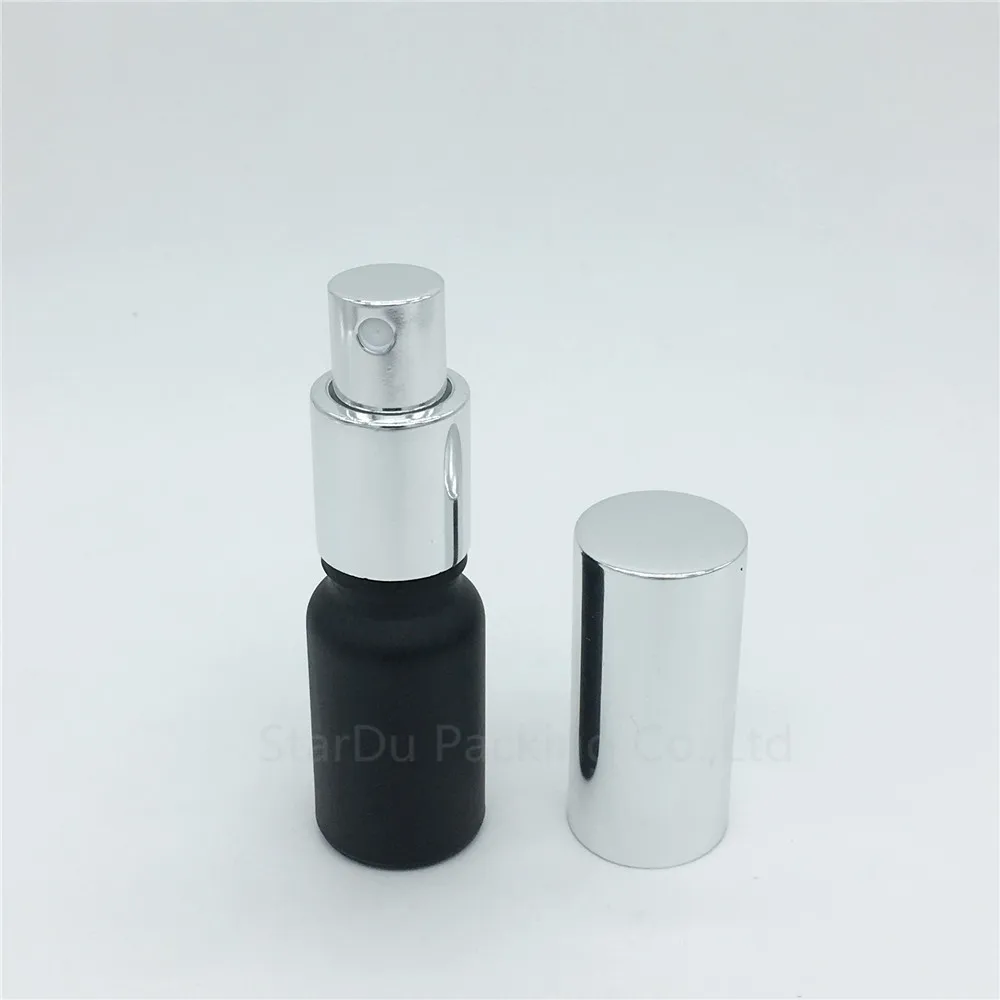 10pcs/lot 10ml black Frosted glass bottle with aluminum sprayer perfume bottles 10cc Essential Oil Spray | Красота и здоровье