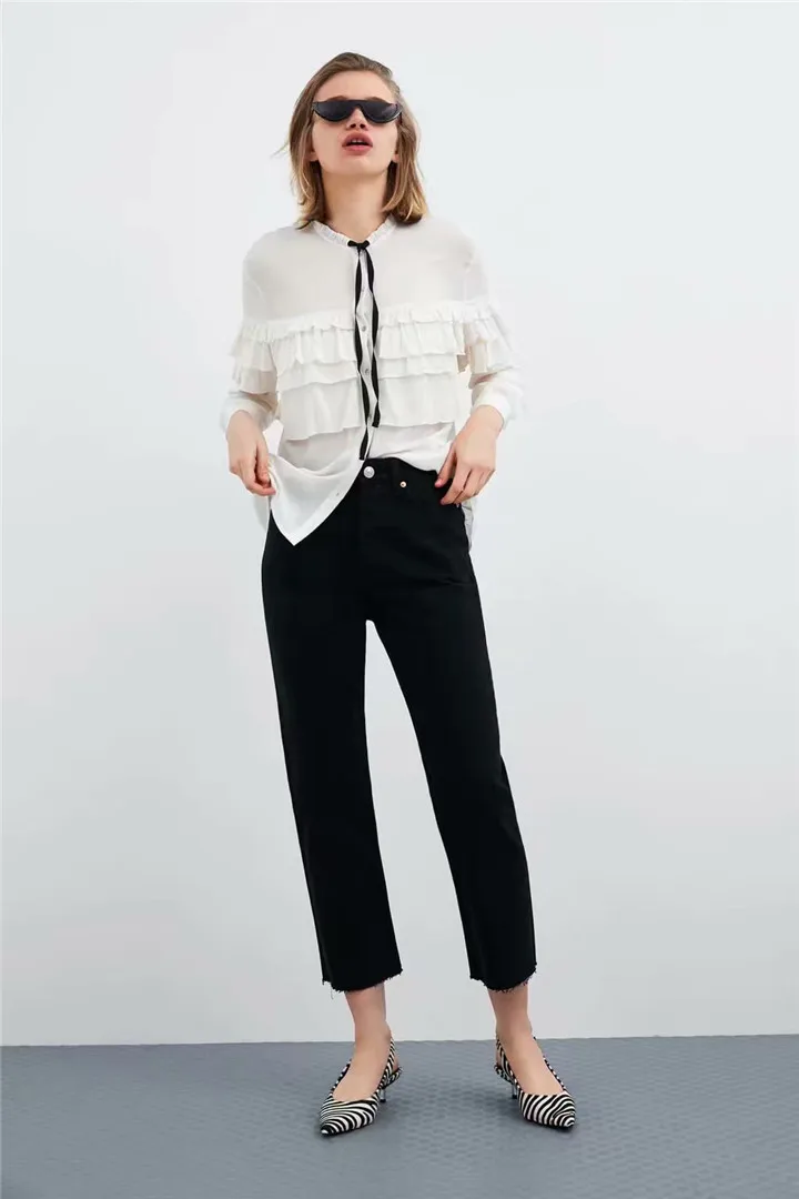 Новинка 2019 темперамент весна-лето женская шифоновая блузка модная бант