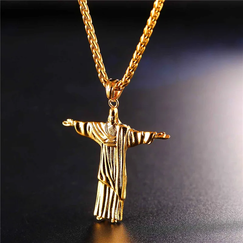 Ожерелья и подвески с изображением Иисуса Искупителя из нержавеющей стали