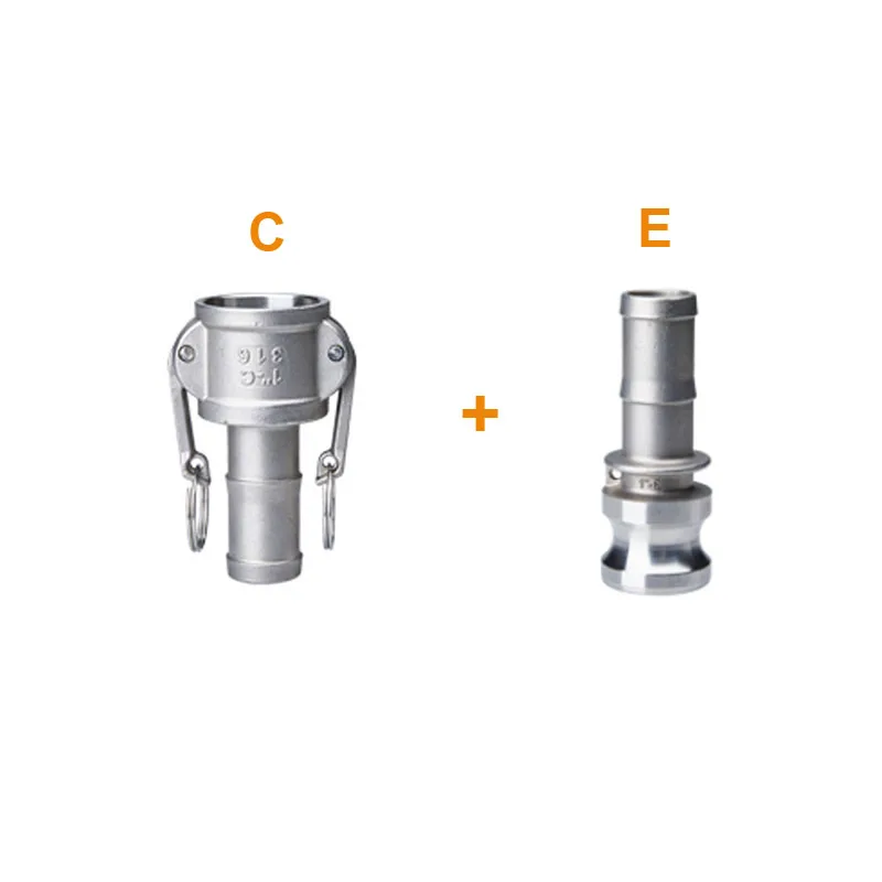 C and E DN20 3/" Тип B/C/D+ DP/E/F Тип DC+ E/F Camlock фитинг адаптер Homebrew 304 соединитель из нержавеющей стали быстроразъемный соединитель - Цвет: C and E