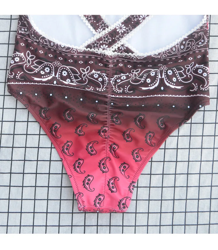 Слитный купальник с V-образным вырезом женский монокини высоким купальный костюм