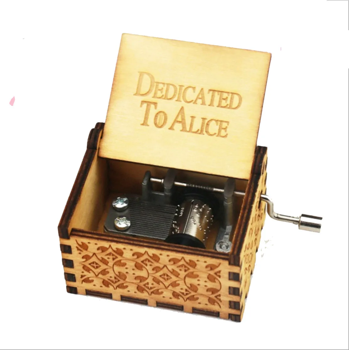 Горячая продажа деревянная резьба ручной работы музыкальная шкатулка