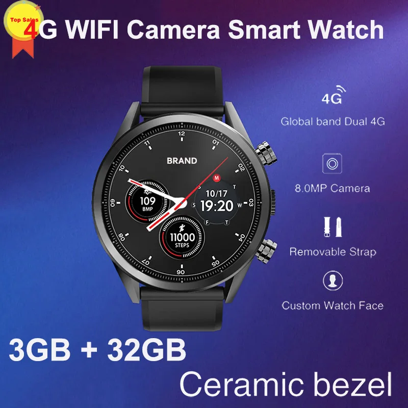 Android7 OS Смарт-часы с телефонным звонком 2019 HD 8MP камера 3G + 32G монитор сердечного