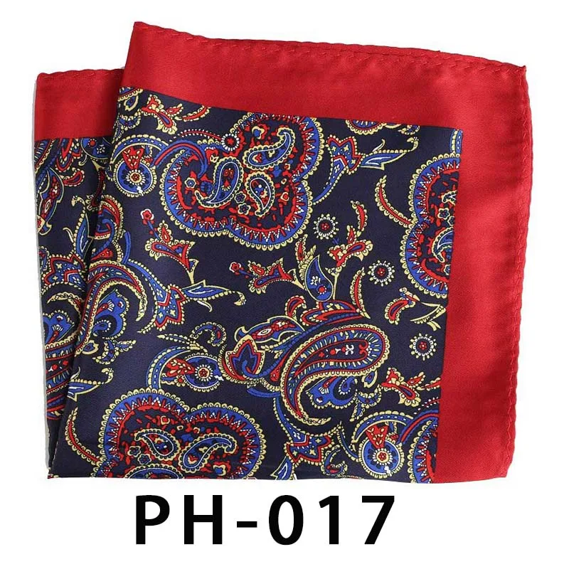 PH-17 Отличительный большой платок 32x32 см, мужской платок с принтом пейсли, в горошек, с квадратным карманом, мужские цветочные повседневные носовые платки, свадебные аксессуары - Цвет: PH-17