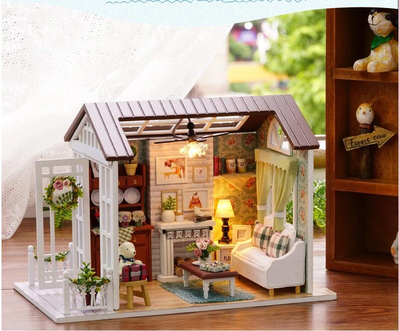 Кукольный дом мебели Diy миниатюрный дом 3D деревянный Miniaturas кукольный домик игрушки для детей подарки на день рождения