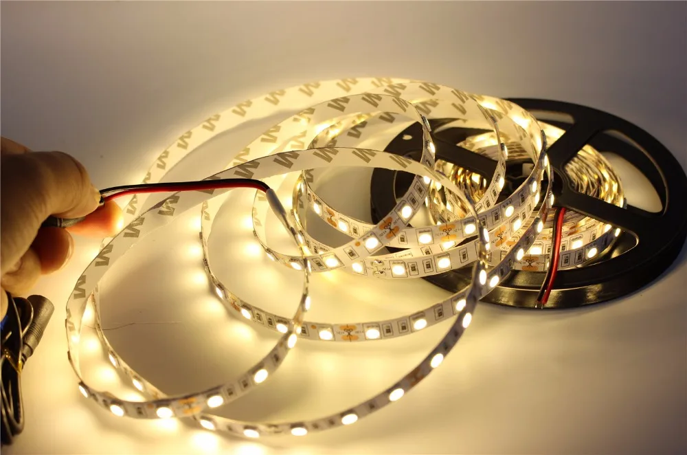 SMD 5050 Светодиодные ленты 5 м 60 светодиодов/M AC/DC 12V 24V гибкая лента диода 4000K NW RGB