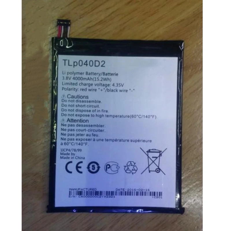 

Rush Sale Limited Stock 4000mAh TLP040D2 Replacement Battery For Alicatel Mobile Device High Quality