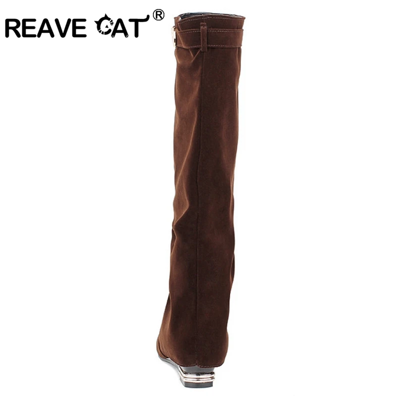 Женские ботинки для верховой езды REAVE CAT черные красные прямые в английском стиле