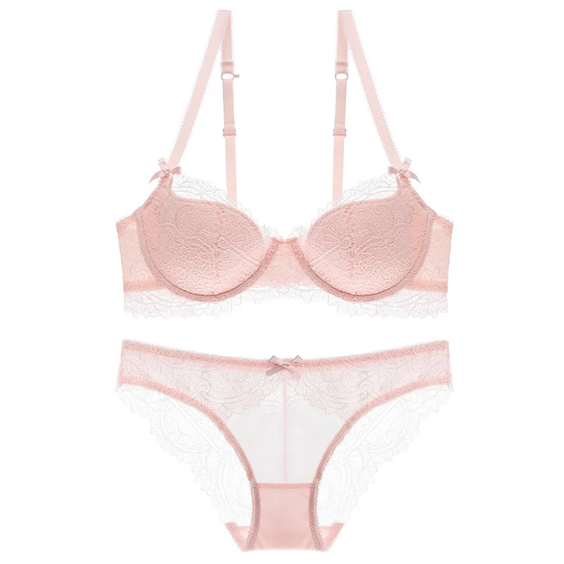 Qizhimiao женский кружевной комплект нижнего белья ультратонкий бюстгальтер с