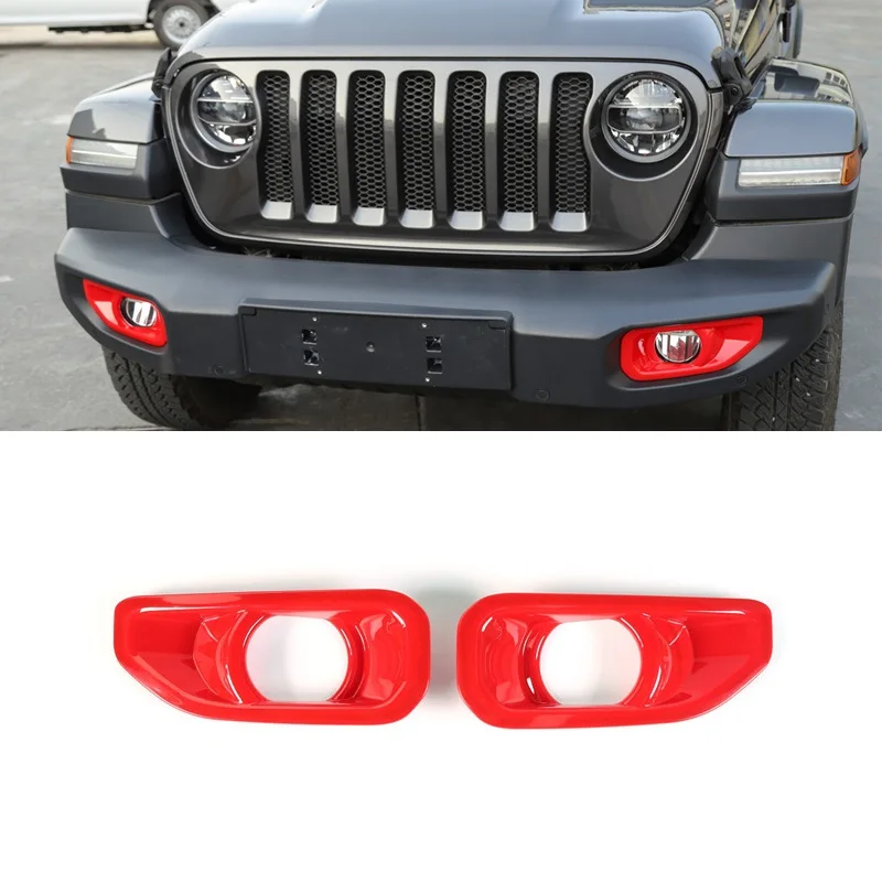 Шт. 2 шт. ABS передний бампер Foglight рамки крышка подходит для Jeep Wrangler JL 2018 автомобилей