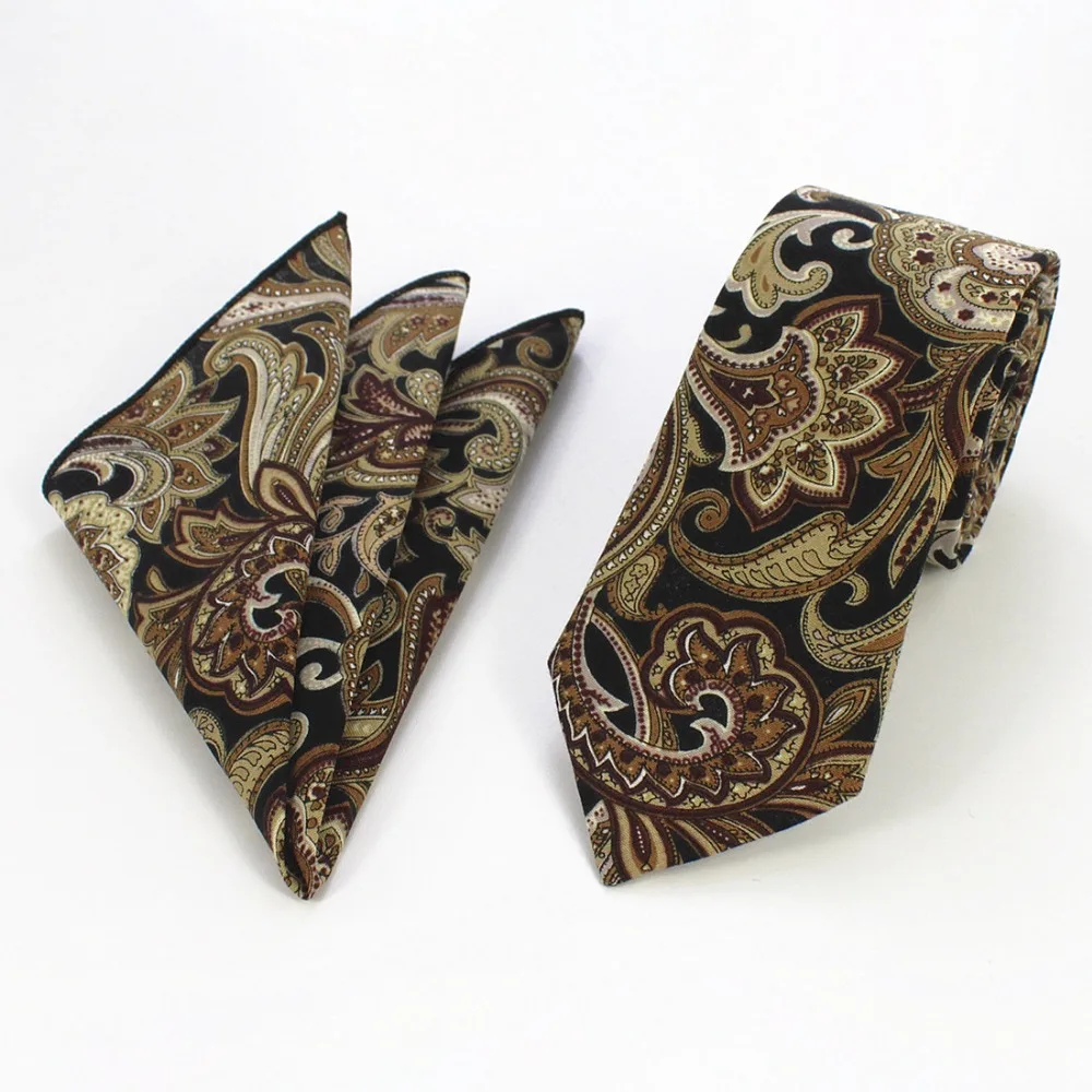 Комплект из 2 предметов RBOCOTT повседневные хлопковые галстуки и платок с цветочным