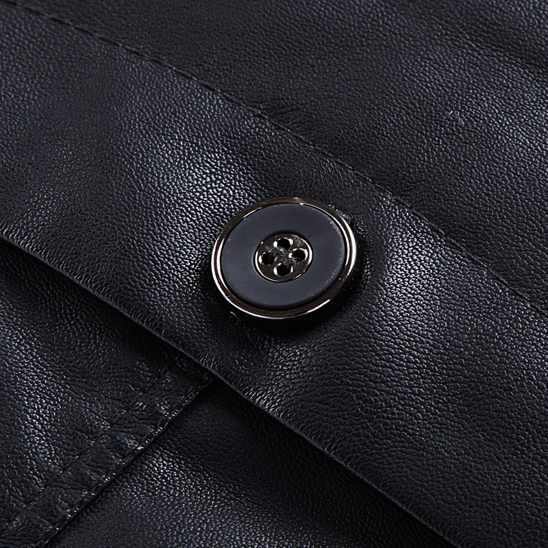 

Pop Brand European Men Leather Jacket Warm Men Jacket Casual Stand Collar Motorcycle Coat Solid Color Fashion