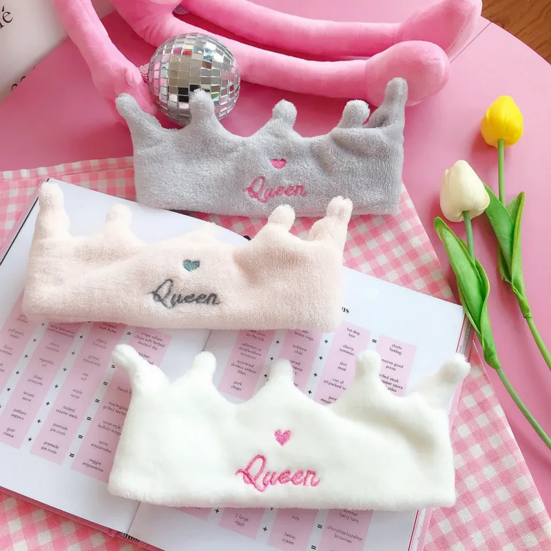Girl Heart Wash Headband Cute Crown Shape Hairband Mask Utilities to wash face |