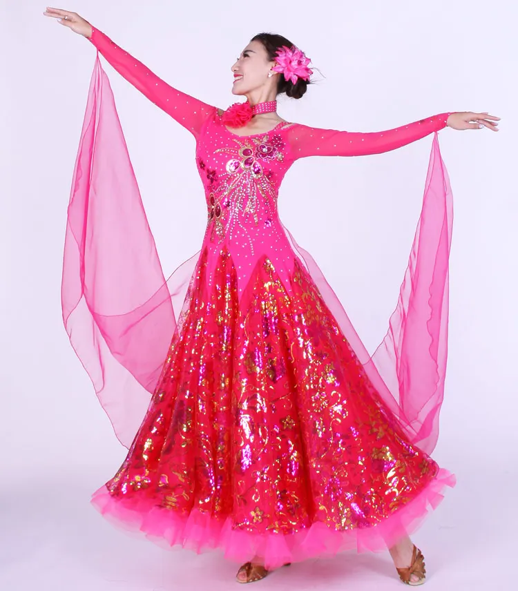 Блестки стандартные танцевальные платья Венский вальс платье стандартный