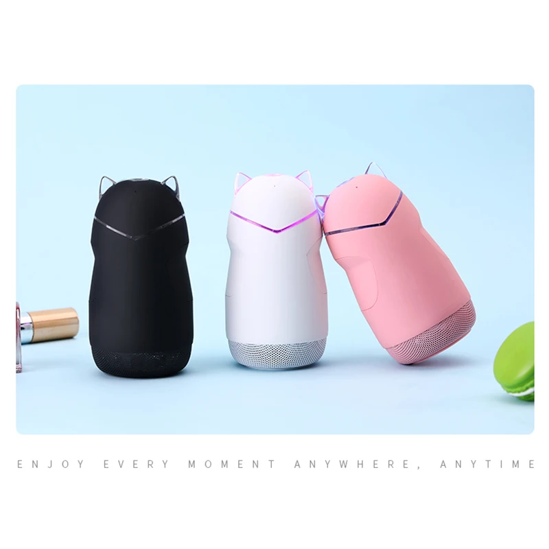 Милый Кот Bluetooth динамик мини беспроводной портативный светодиодный светильник стерео музыкальная Колонка звуковая коробка Наружная TF карта воспроизводит звонки в режиме Hands-free