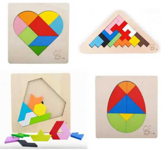 Новые деревянные головоломки логика разума Обучающие Tangram игра игрушки для