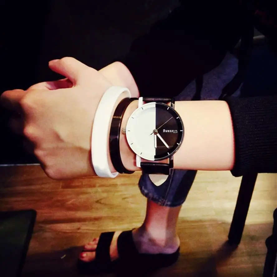 Знаменитые мужские и женские студенческие минималистичные черные часы модные