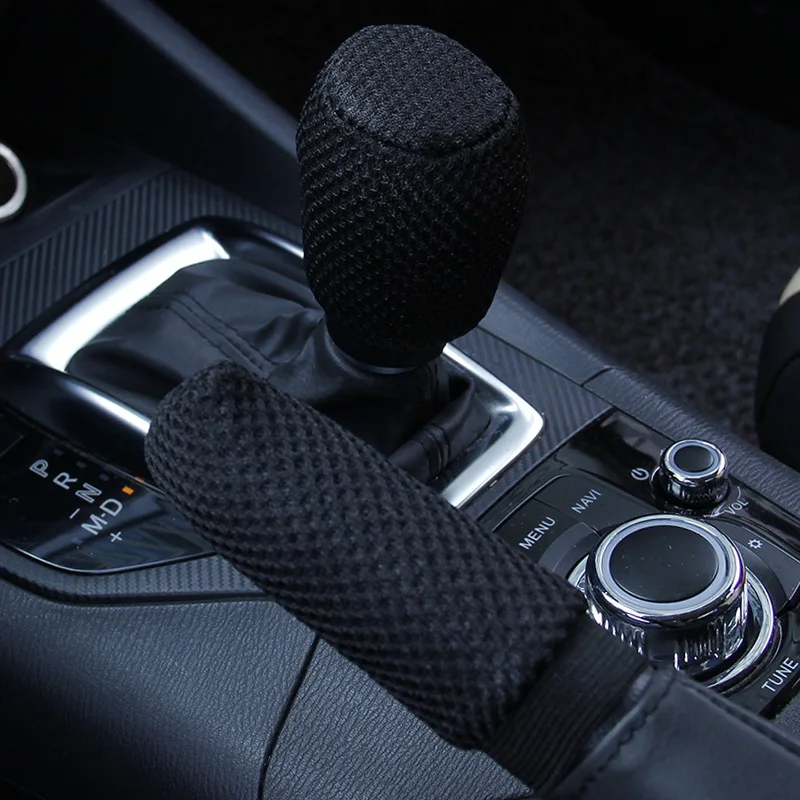 Universal Gear Shift Knob Cover Nets Cloth Handbrake Grip HandleProtector Covers Antiskid Protect Interior Accessories | Автомобили и