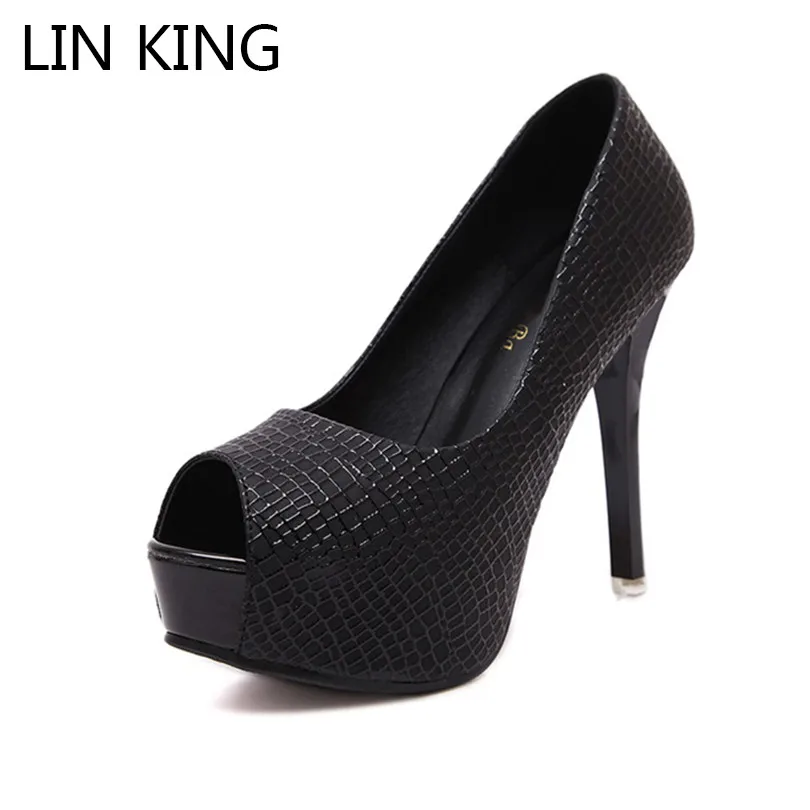 LIN KING/пикантные женские туфли лодочки Туфли на тонком высоком каблуке Однотонные