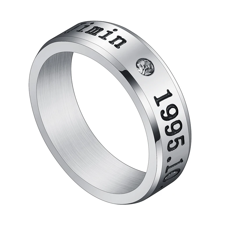 steel Jm Auxauxme Titanium Steel Rap Monster Zircon Rings Gold Wedding Promise Ring For Women Men Engagement Jewelry Gift - Цвет основного камня: steel Jm