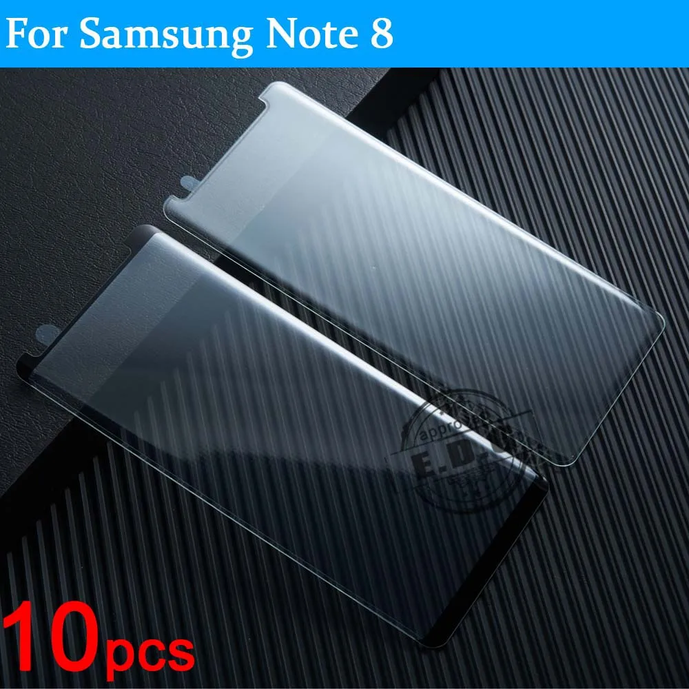 

10pcs 9H 3D Tempered Glass LCD Curved Full Screen Protectors Film Cover for Samsung Galaxy Note 8 SM-N950 Protective Film +Cloth