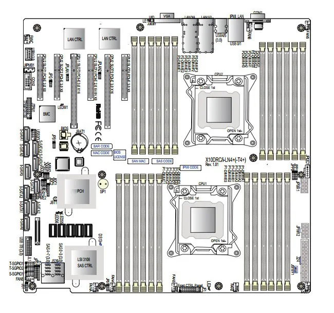 

X10DRi-LN4 + OEM C612E5 Dual 2011 Four Gigabit Ethernet DDR4 Server Motherboard