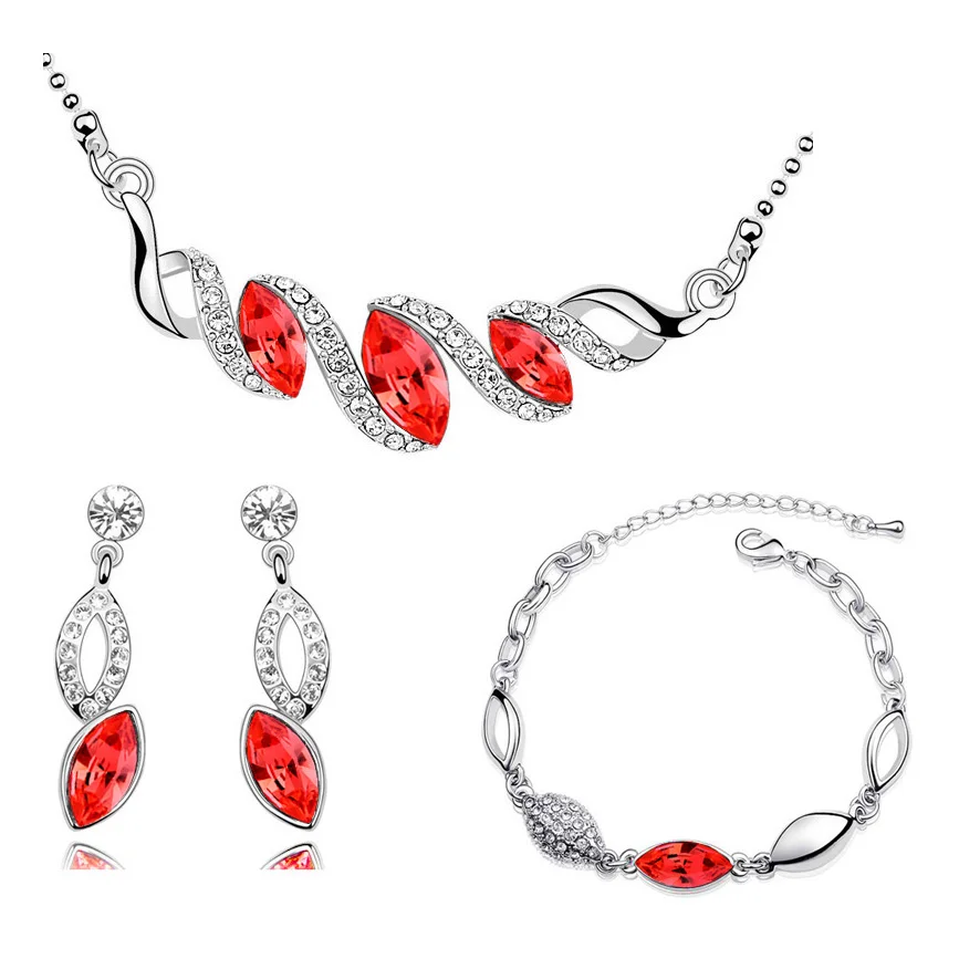 Комплект из колье серёг и браслета с кристаллами|brand jewelry sets|fashion setjewelry sets |