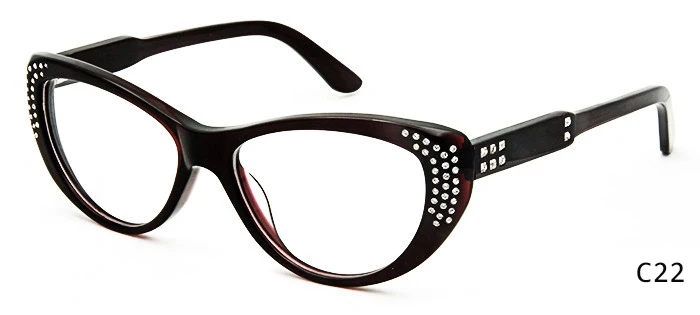Высококачественные роскошные очки "кошачий глаз" armacao de oculos de grau с бриллиантами для женщин, линзы для близорукости, очки по рецепту, оправа для очков