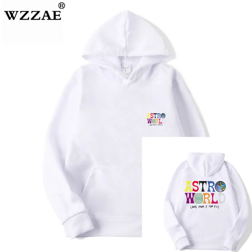Трэвисс Скотт ASTROWORLD WISH YOU WAS HERE толстовки модные буквы ASTROWORLD Толстовка уличная Мужская Женская пуловер Толстовка - Цвет: White