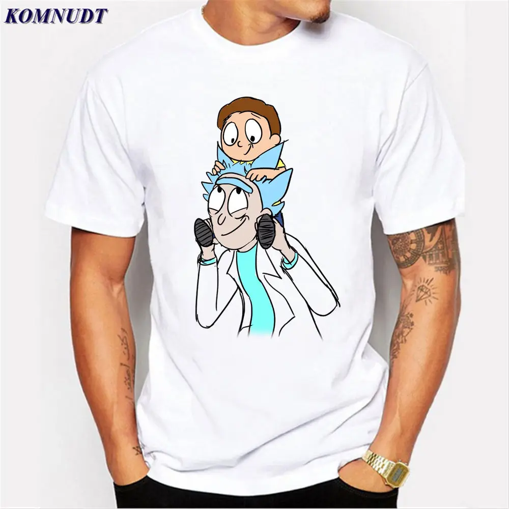 2018 Новое поступление футболка Homme Рик Morty Для мужчин аниме женская и Морти плюс