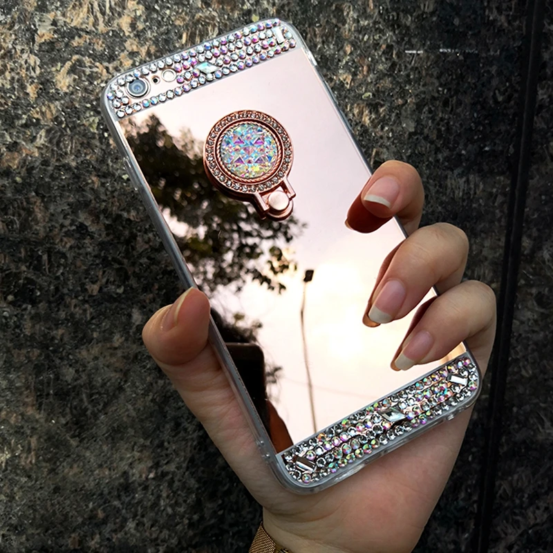 Алмазный блестящий чехол с зеркалом для iPhone XR XS MAX X 5 SE 6 6S Plus 7 8 роскошная задняя