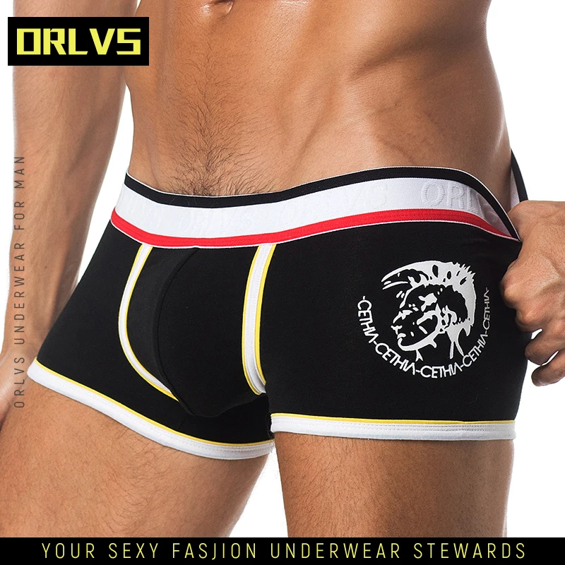 ORLVS новинка сексуальное мужское нижнее белье боксеры хлопок дышащее Cueca мужские