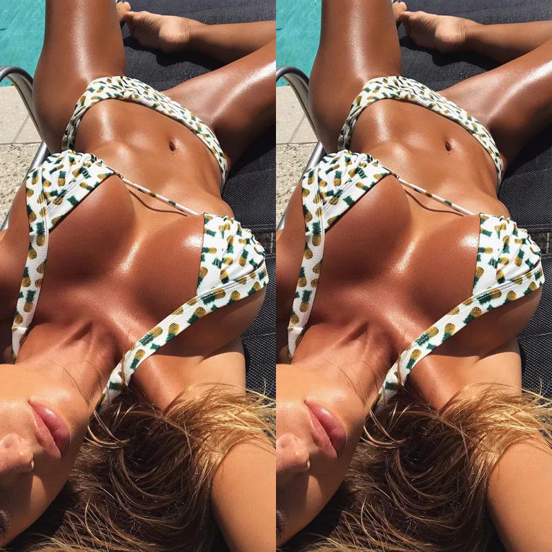 New Arrival Women's Swimsuits 2018 Sexy Printed Push-up Bra Bikini Set Hot Sale Swimsuit Bathing Suit Swimwear Biquini Beachwear | Женская