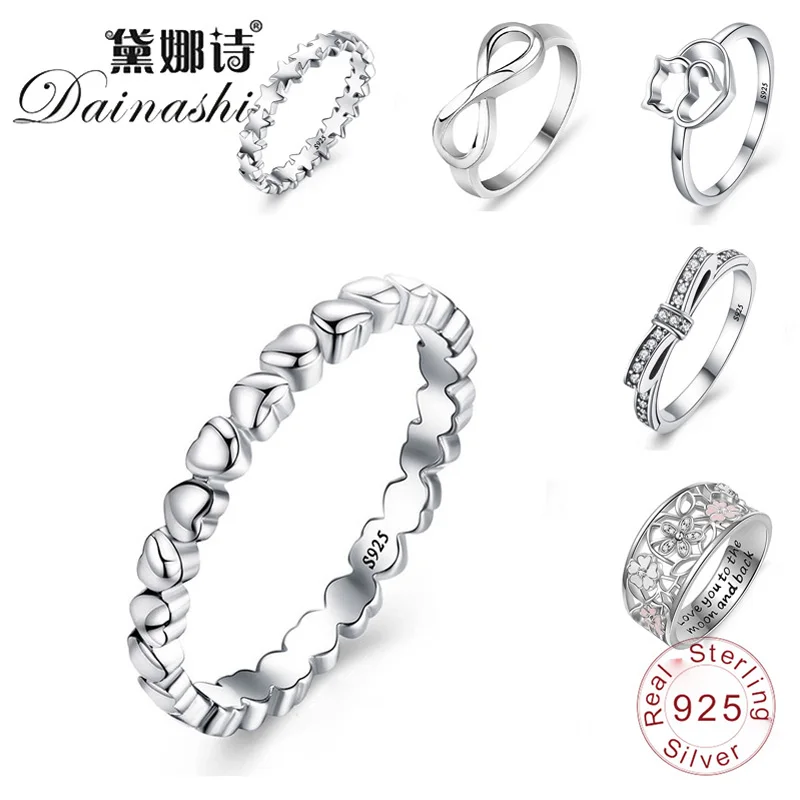 Женское кольцо на палец Dainashi вечерние складывающиеся кольца из серебра 925 пробы с