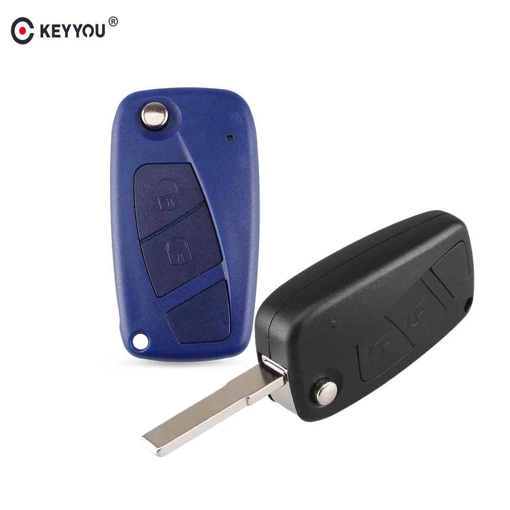 Брелок KEYYOU 10X складной для ключей Fiat Panda Idea Punto Stilo Iveco 2 кнопки чехол пульт