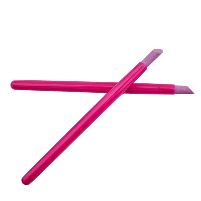 

1PC Women Stone Nail Files Art Equipment Manicure Stone Pusher Nail File Buffer Tools Rose Color Make Up