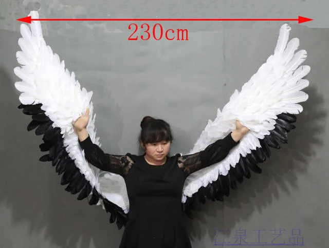 

cosplay Adult big size black and white Feather angel Wings Photo Prop Stage Show angel wing Halloween Costume Party Supplies