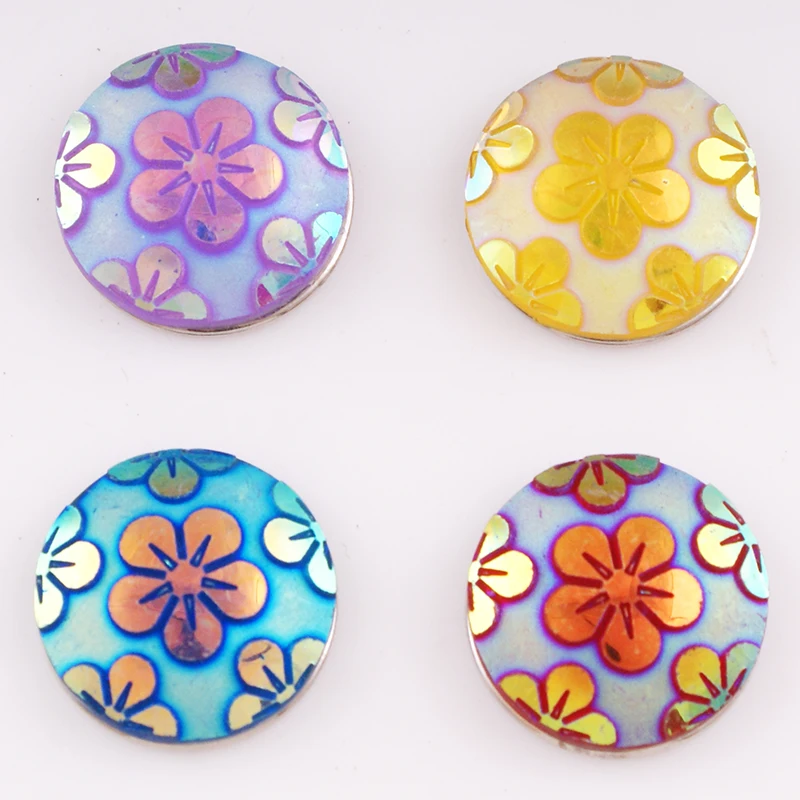

XH3575 18mm flower Resin snap button for snap jewelry good quality