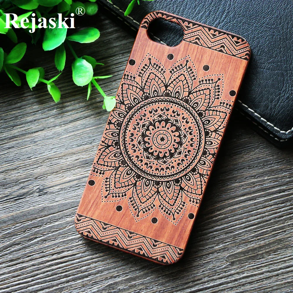 PCWOOD Мандала Деревянный чехол для телефона для iPhone 6 6S 7 8 Plus X XS MAX XR для samsung Galaxy S7 Edge S8 Plus Note 8 9 чехол для телефона Деревянный чехол - Цвет: PCWOOD