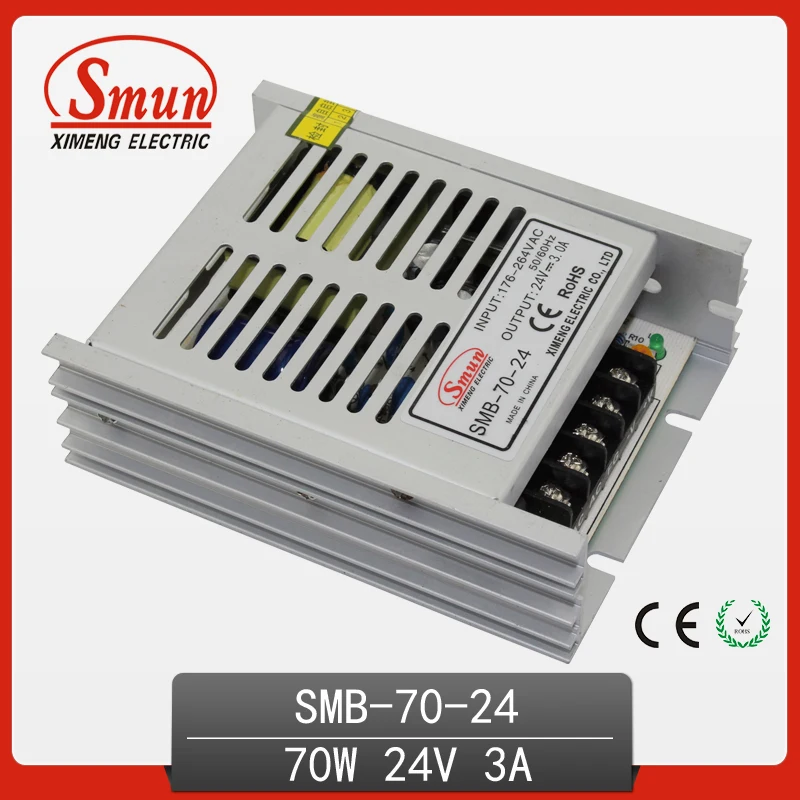 SMUN SMB 70 24 Вт Ультра тонкий тип AC DC режим переключения питания 24В 3а светодиодный