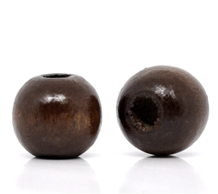 

DoreenBeads 200 кофейные крашеные круглые деревянные бусины 10x9 мм (B11035), yiwu