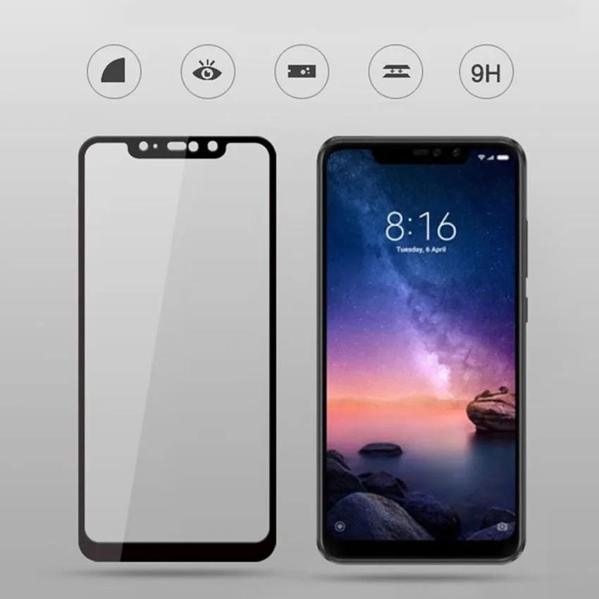 

9H Full Coverage Tempered Glass Screen Protector For Xiaomi Redmi Note 6 Pro