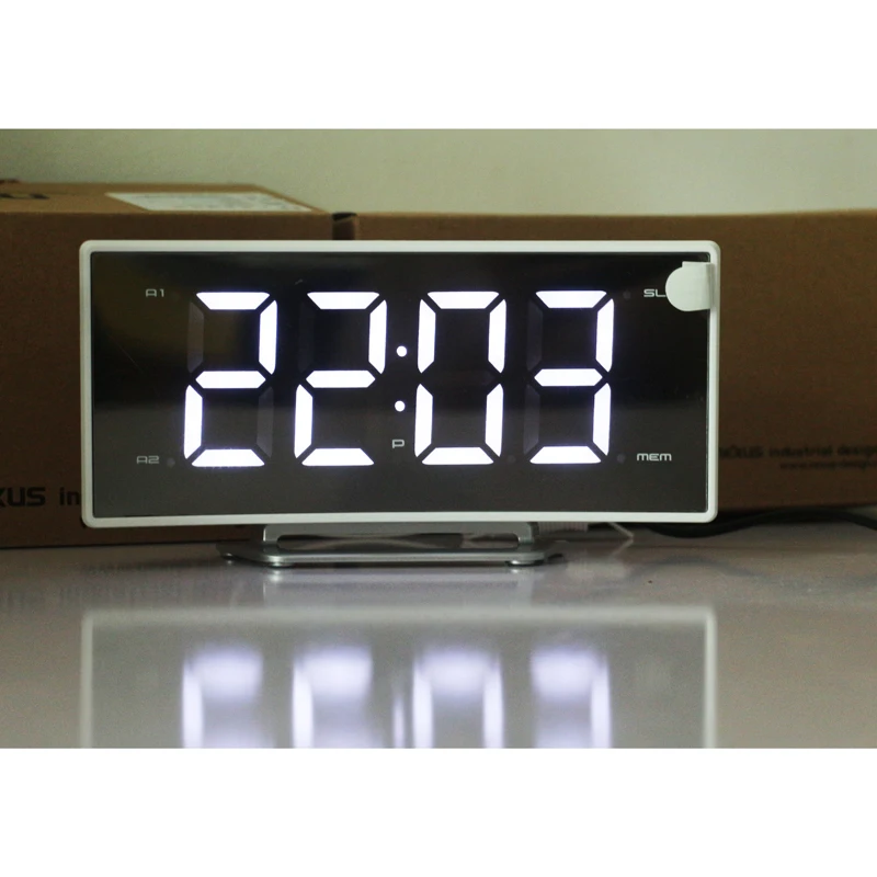 Современные цифровые светодиодные часы FM радио проекция будильника настольные