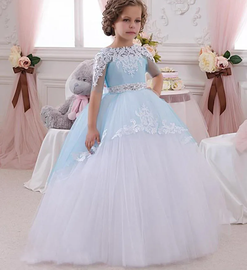 Vestidos De Primera Comunion бальное платье с рукавами до локтя и открытой спиной кружевное