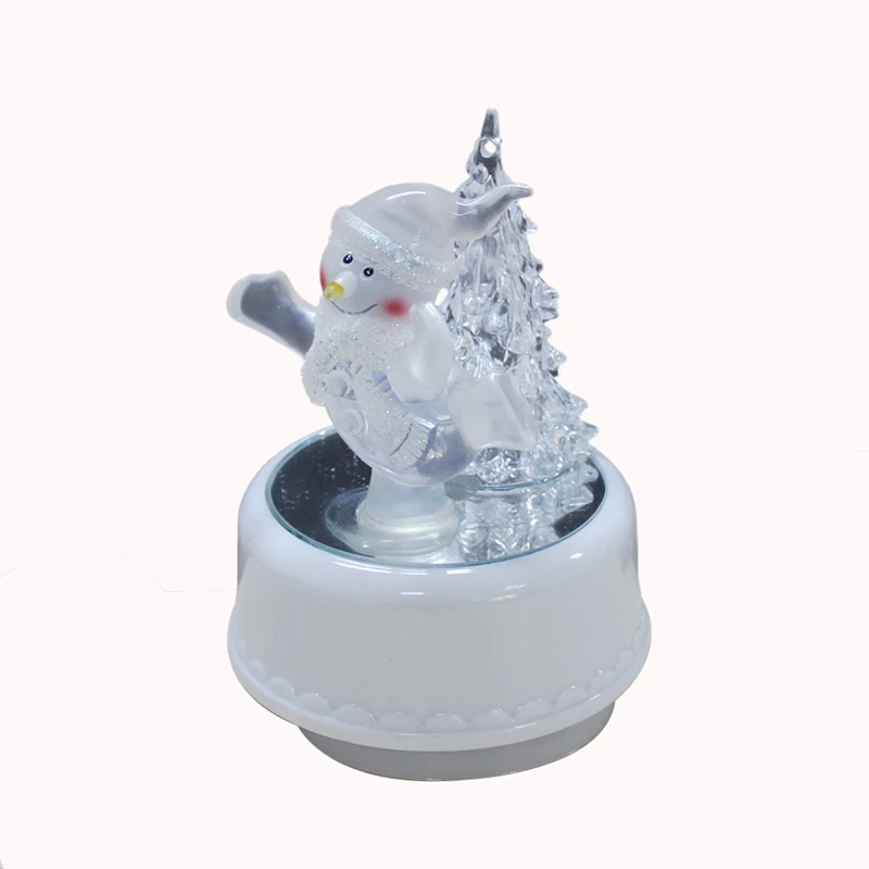 Необычная светодиодная Музыкальная шкатулка со снеговиком и колокольчиками|music