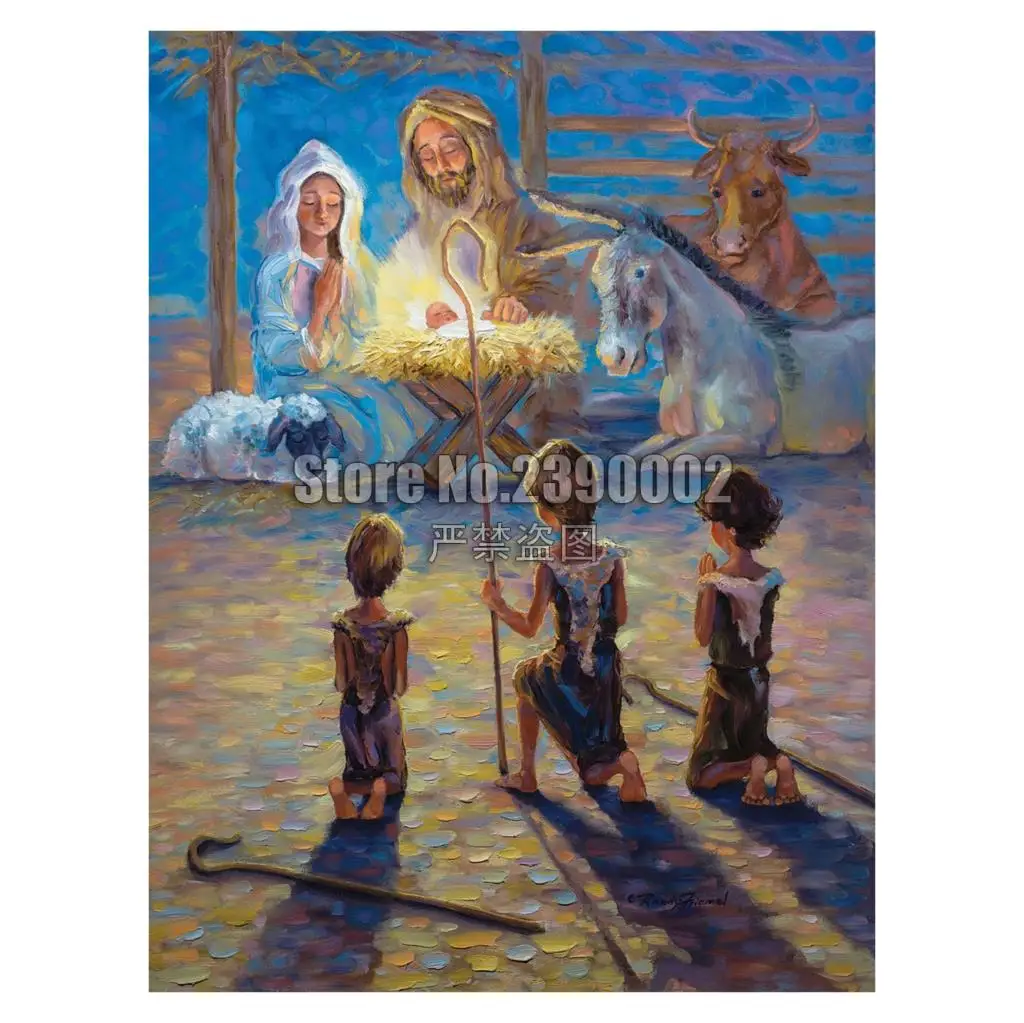 

Diy Diamond Painting Shepherd's Watch Cross Stitch Embroidery Wall Sticker Diamond Mosaic Religious Children Crafts Rhinestone